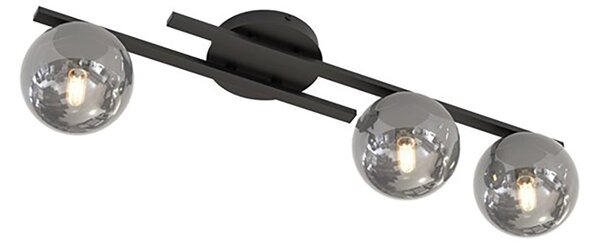 Plafoniera Moderna Menes Acciaio Nero 3 Luci E14