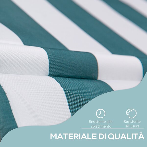 Outsunny Tenda da Sole a Rullo con Manovella da Esterno, Altezza e Angolazione Regolabile per Giardino e Esterno, 2x1.5m, Verde e Bianco | Aosom Italy