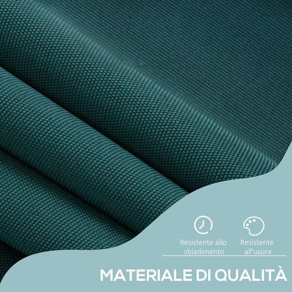 Outsunny Tenda da Sole a Rullo con Manovella da Esterno, Altezza e Angolazione Regolabile, 200x150cm, Verde | Aosom Italy