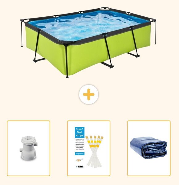 Piscina fuori terra rettangolare - 220x150x65 cm - 4 pezzi - SCB74