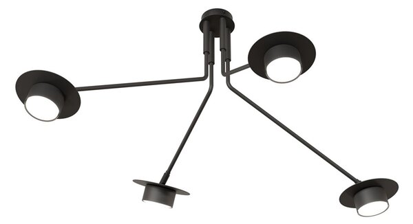 Plafoniera Minimal Mene Acciaio Nero 4 Luci Gx53