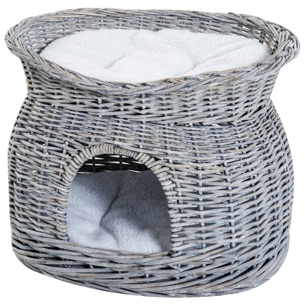 PawHut cuccia per cane da interno cuccia gatto cuccia cane cuccia cane piccolo cuccia gatto interno Grigio, bianco 56 × 37 × 40cm