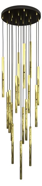 Lampadario Moderno Pavana Acciaio Nero 17 Luci G9