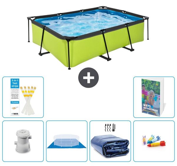 Piscina fuori terra rettangolare - 220x150x65 cm - 5 pezzi - Modello S220