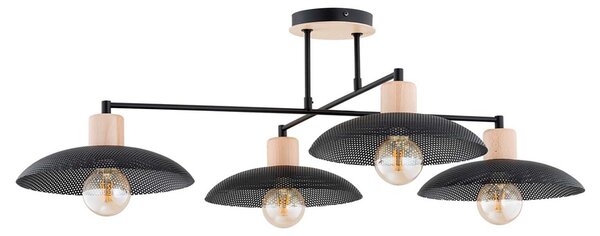 Lampadario Minimal Ramachandra Acciaio Nero 4 Luci E27