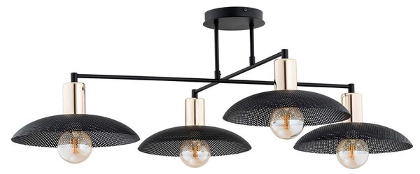 Lampadario Minimal Siri Acciaio Nero 4 Luci E27