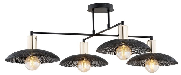 Lampadario Minimal Siri Acciaio Nero 4 Luci E27