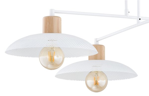 Lampadario Minimal Siri Acciaio Bianco 4 Luci E27