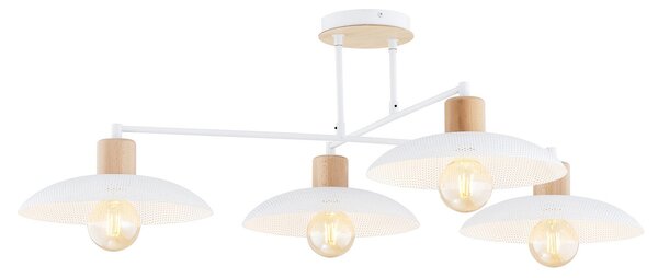 Lampadario Minimal Siri Acciaio Bianco 4 Luci E27