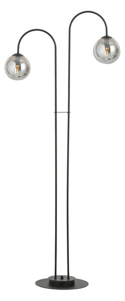 Lampadario Minimal Sharada Acciaio Nero Grigio 2 Luci E14