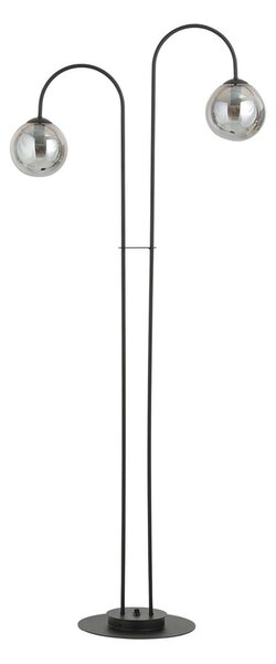 Lampadario Minimal Sharada Acciaio Nero Grigio 2 Luci E14
