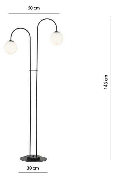 Lampadario Minimal Sharada Acciaio Nero 2 Luci E14