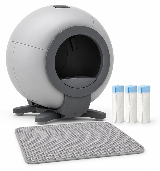 Clean 65 Orbit - Set lettiera autopulente con tappetino 50 x 40 cm e 45 sacchetti per rifiuti