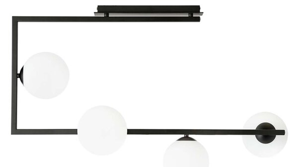 Plafoniera Minimal Yagokoro Acciaio Nero Oro 4 Luci E14