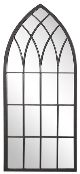 Specchio da parete in metallo nero 50 x 115 cm effetto antico a forma di finestra vintage Beliani