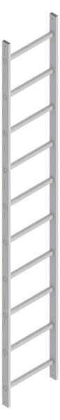Scala Hymer sezione alluminio 10 pioli lunghezza 2,8 m