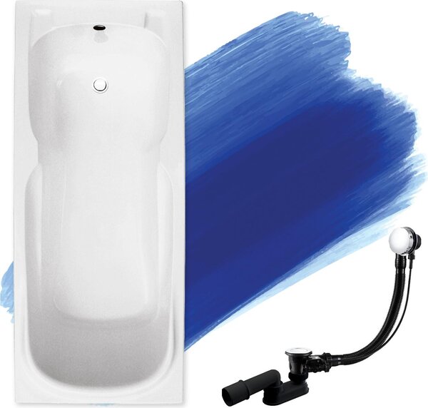 BADLAND vasca rettangolare Majka 150x70 con set di scarico e piedini GRATIS senza rivestimento