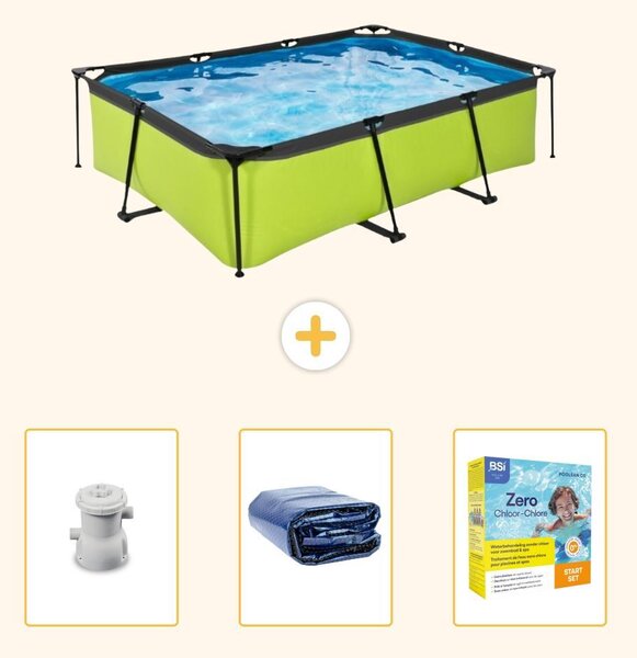 Piscina fuori terra rettangolare - 220x150x65 cm - 4 pezzi - Modello SCB70