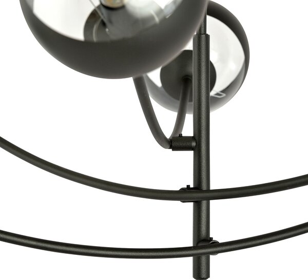 Plafoniera Contemporaneo Loptr Acciaio Nero 6 Luci E14