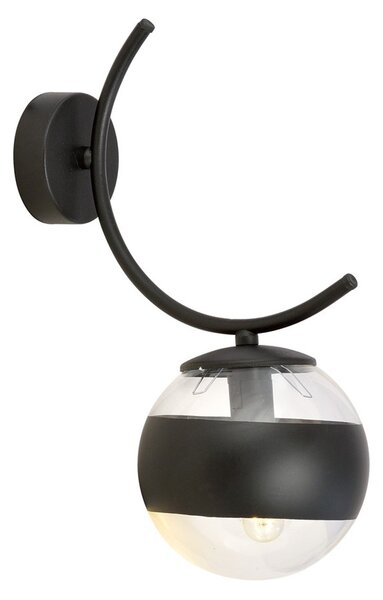 Applique Moderna Polus Acciaio Nero 1 Luce E14