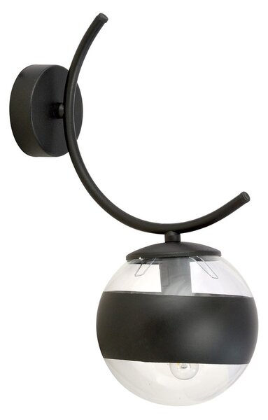 Applique Moderna Polus Acciaio Nero 1 Luce E14