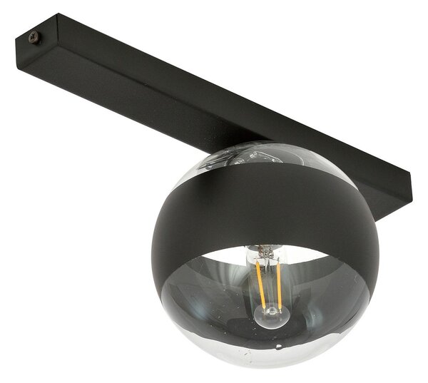 Plafoniera Moderna Lapetos Acciaio Nero 1 Luce E14