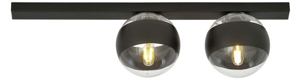 Plafoniera Moderna Lapetos Acciaio Nero 2 Luci E14