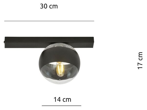 Plafoniera Moderna Lapetos Acciaio Nero 1 Luce E14