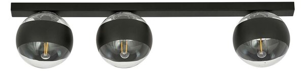 Plafoniera Moderna Lapetos Acciaio Nero 3 Luci E14