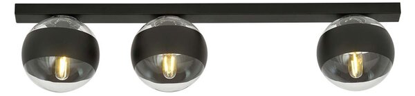 Plafoniera Moderna Lapetos Acciaio Nero 3 Luci E14