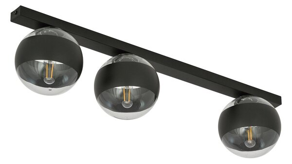 Plafoniera Moderna Lapetos Acciaio Nero 3 Luci E14