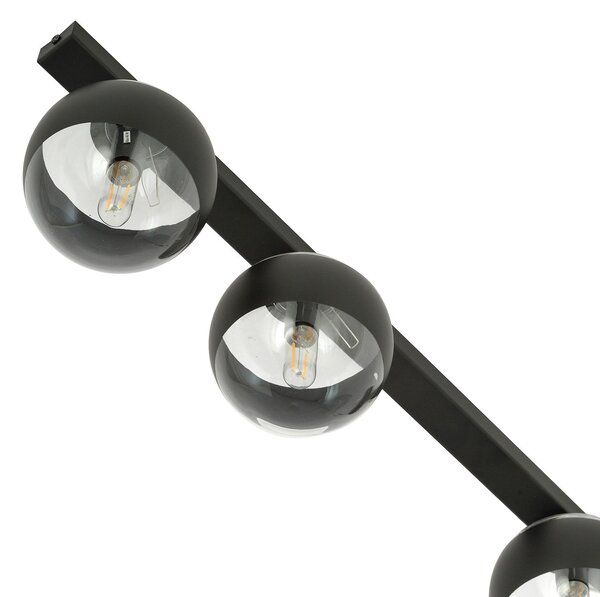 Plafoniera Moderna Lapetos Acciaio Nero 3 Luci E14
