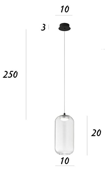 Lampadario perenz illumina hunter s1 8157 n lc 8214 tr led vetro trasparente - Perenz