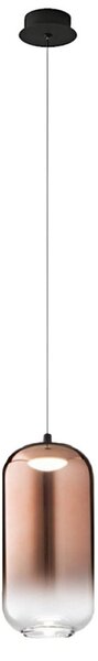 Lampadario perenz illumina hunter s1 8157 n lc 8214 rm led 400lm vetro rame specchiato - Perenz