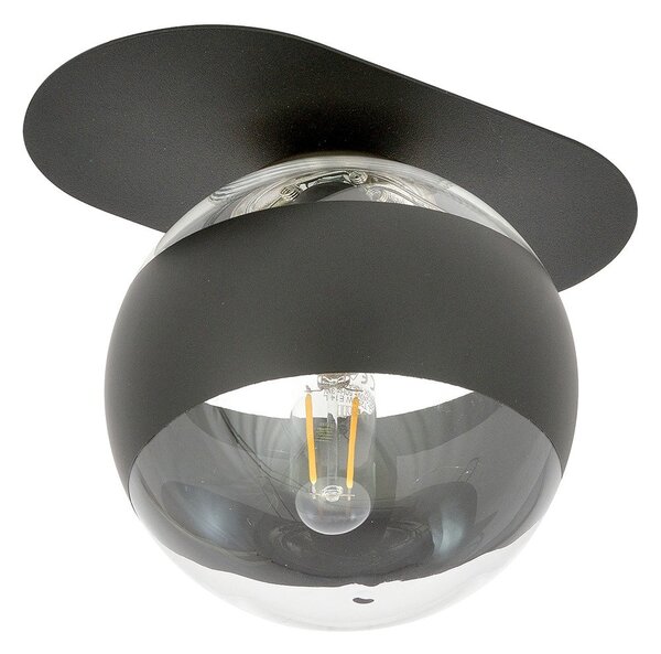 Plafoniera Minimal Patroclus Acciaio Nero 1 Luce E14