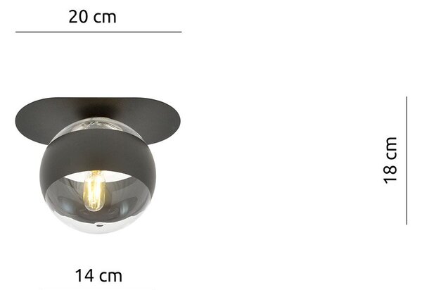 Plafoniera Minimal Patroclus Acciaio Nero 1 Luce E14