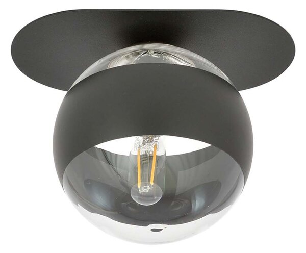 Plafoniera Minimal Patroclus Acciaio Nero 1 Luce E14