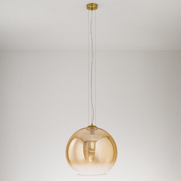 Lampadario vetro soffiato perenz planet 8526 am 45 e27 led ambra - Perenz