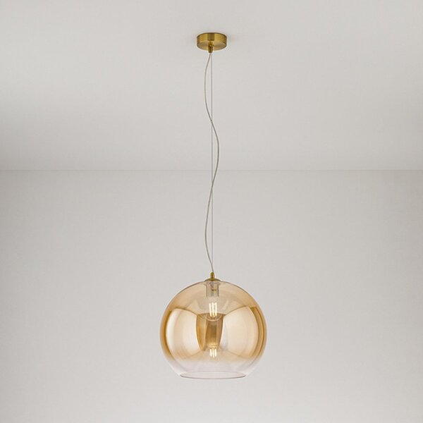 Lampadario vetro soffiato perenz planet 8524 am 35 e27 led ambra - Perenz