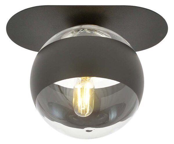 Plafoniera Minimal Patroclus Acciaio Nero 1 Luce E14