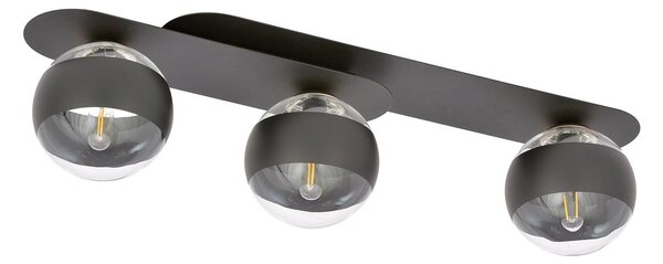 Plafoniera Minimal Patroclus Acciaio Nero 3 Luci E14