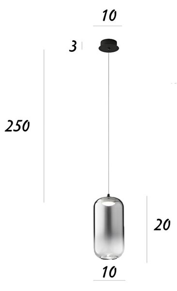 Lampadario perenz illumina hunter s1 8157 n lc 8214 sp led vetro fumè specchiato - Perenz