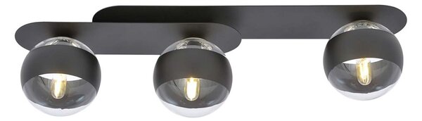Plafoniera Minimal Patroclus Acciaio Nero 3 Luci E14