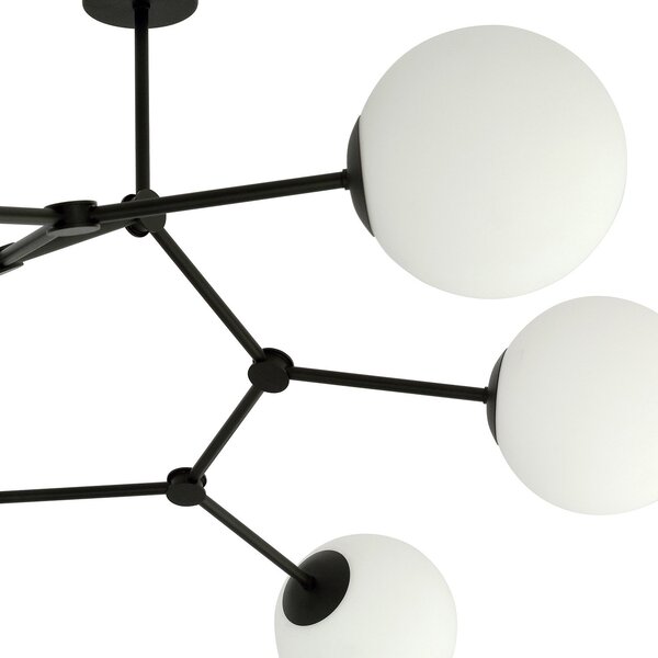 Plafoniera Minimal Selene Acciaio Nero Bianco 6 Luci E14