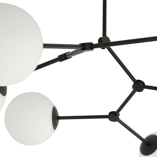 Plafoniera Minimal Selene Acciaio Nero Bianco 4 Luci E14
