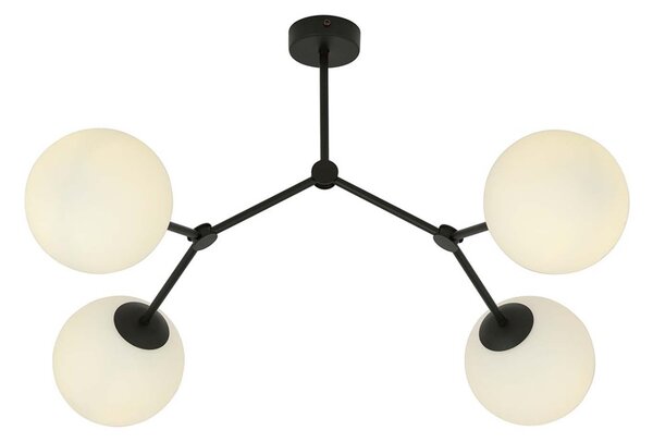 Plafoniera Minimal Selene Acciaio Nero Bianco 4 Luci E14