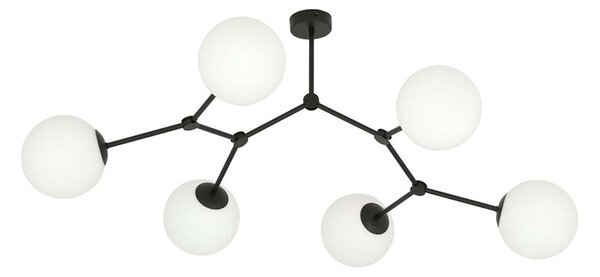 Plafoniera Minimal Selene Acciaio Nero Bianco 6 Luci E14