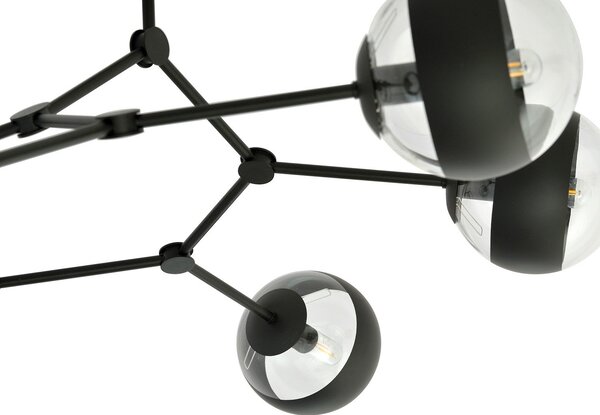 Plafoniera Minimal Selene Acciaio Nero 6 Luci E14