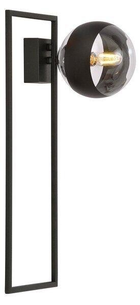 Plafoniera Moderna Perseo Acciaio Nero Trasparente Mod1 1 Luce E14