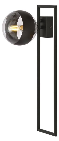 Plafoniera Moderna Perseo Acciaio Nero Trasparente Mod2 1 Luce E14